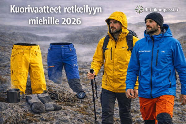 Kuorivaatteet retkeilyyn miehille 2026
