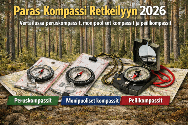 Paras kompassi retkeilyyn 2026: vertailussa parhaat peruskompassit, vaelluskompassit ja peilikompassit